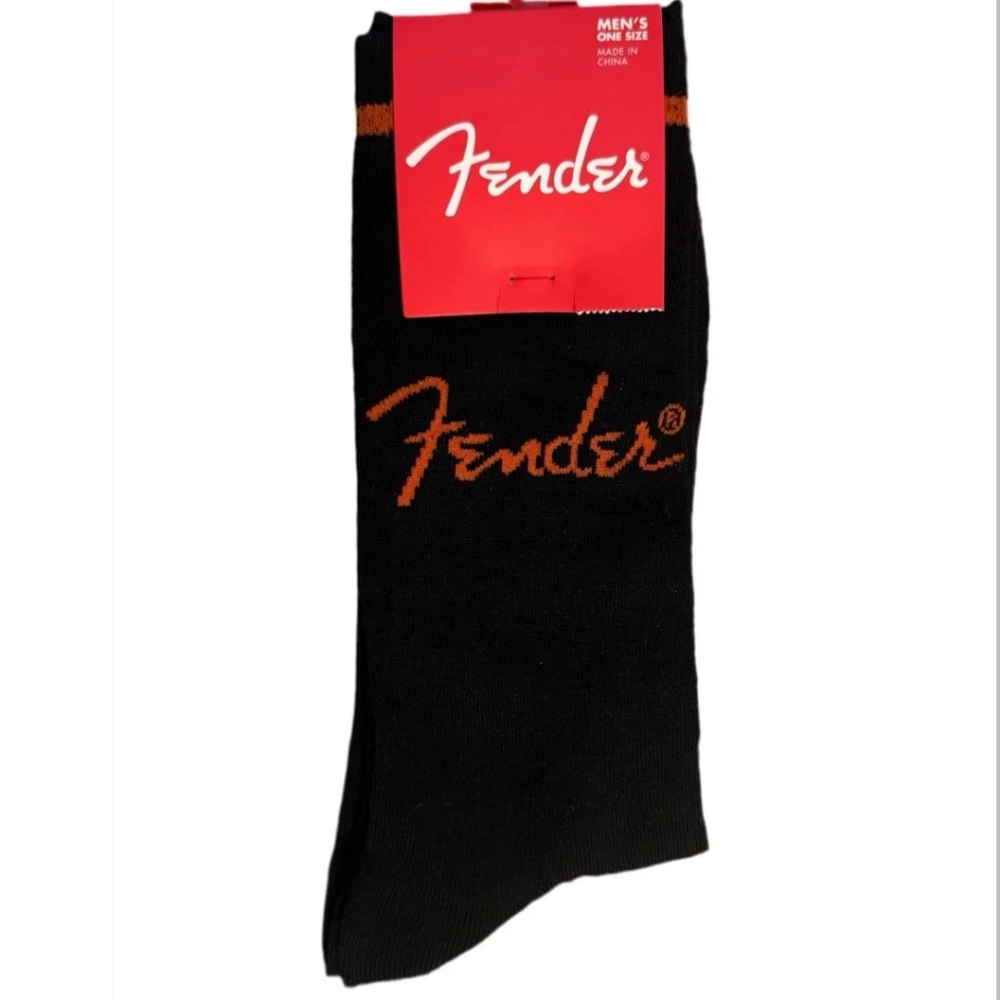 Fender Crew Socks Black Red Unisex Gifts Casual Fender Guitar Crew Socks